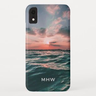 Ocean Sunset custom monogram phone cases