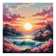 🌅 Ocean Sunset Decor For Coastal Room Refresh 🎁