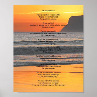 Ocean Sunset "Do It Anyway" Poster