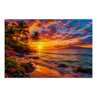 Ocean Sunset Escape Poster