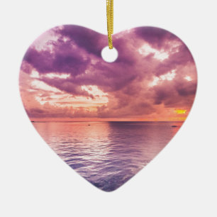 Ocean Sunset Inspirational Ceramic Ornament