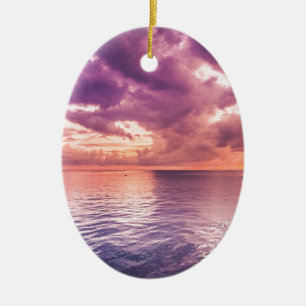 Ocean Sunset Inspirational Ceramic Ornament