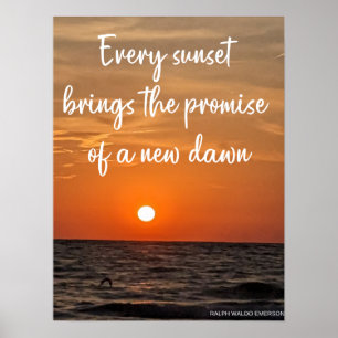 Ocean Sunset - Inspirational Quote Poster