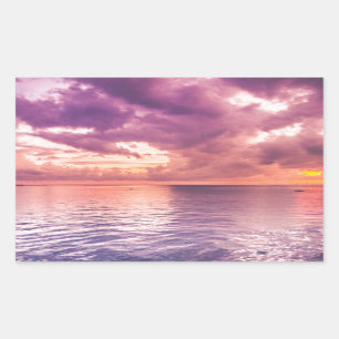 Ocean Sunset Inspirational Rectangular Sticker