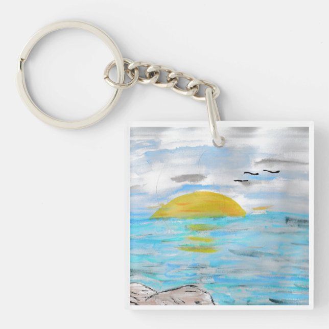 Ocean Sunset  Key Ring (Front)