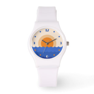 Ocean sunset minimalist scene watch