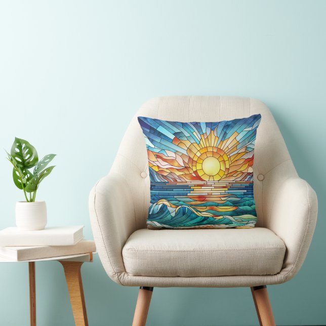Ocean Sunset mosaic art Cushion (Chair)