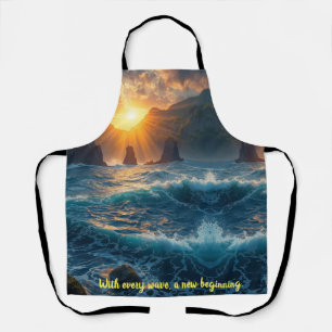 Ocean Sunset Mountain Quote Inspirational Nature  Apron