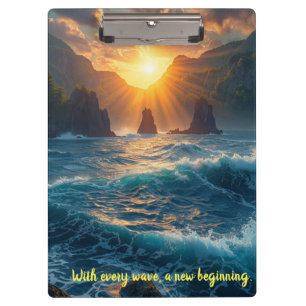 Ocean Sunset Mountain Quote Inspirational Nature Clipboard