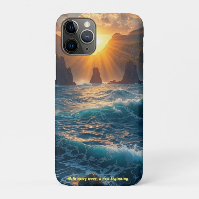 Ocean Sunset Mountain Quote Nature Case-Mate iPhone Case (Back)
