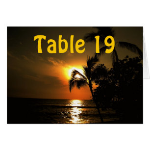 Ocean Sunset Numbered Table