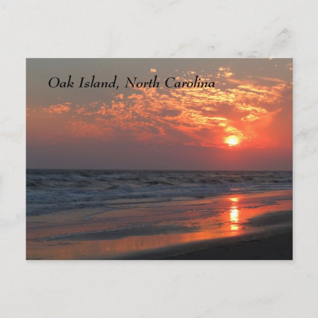 Ocean Sunset - Oak Island, NC Postcard (Front)