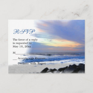 Ocean Sunset on the Beach RSVP Card