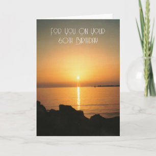 Ocean Sunset Personalised 60th Birthday Card