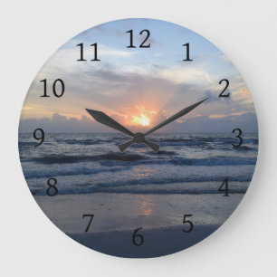 Ocean sunset Photo 79 Large Clock