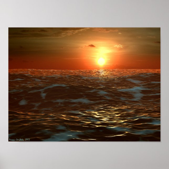 Ocean Sunset Poster (Front)