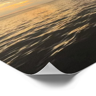 Ocean Sunset Reflection Photography -Beautiful Sea Poster