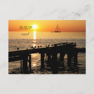 ocean sunset RSVP card