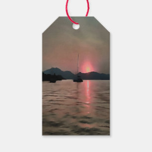 Ocean Sunset Sailboat Sunset Bozburun Marmaris Gift Tags