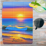 Ocean Sunset Signature  iPad Air Cover<br><div class="desc">Immerse yourself in the captivating beauty of a beach sunset and protect your tablet in style with this personalised tablet cover. Add your personal touch and carry a piece of tranquillity wherever you go.</div>