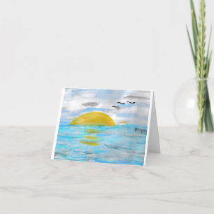 Ocean Sunset  Thank You Card