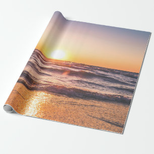 Ocean Sunset Tropical Holiday Wrapping Paper