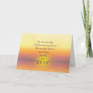 Ocean Sunset Wedding  Card