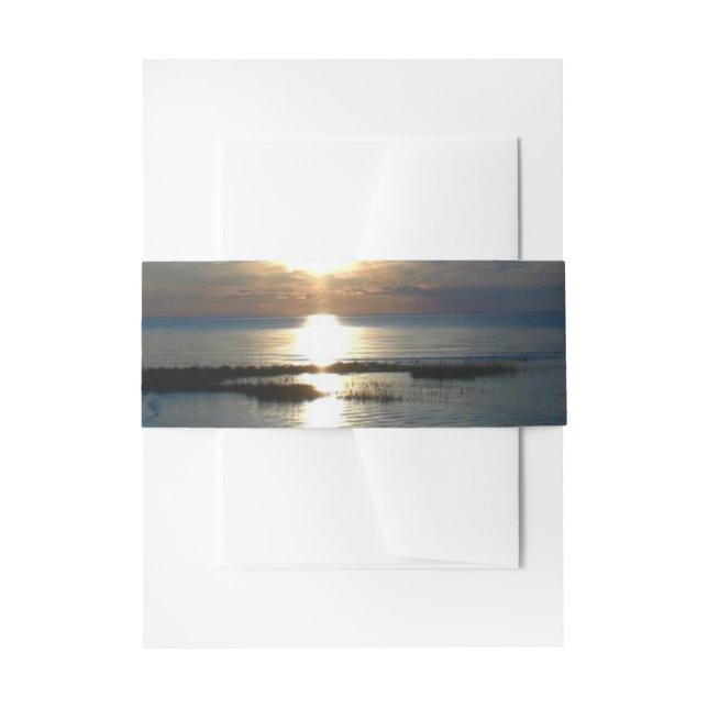 Ocean Sunset Wedding Invitation Belly Band (Front Example)