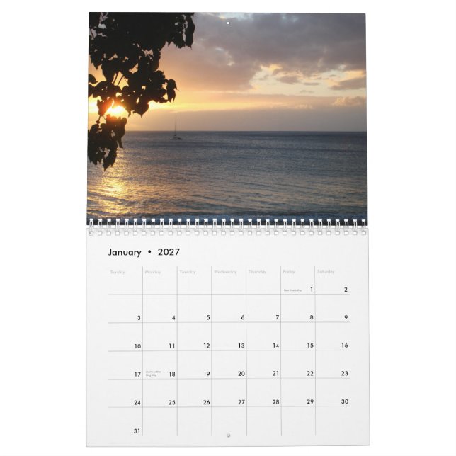 Ocean Sunsets 2009 Calendar (Jan 2027)