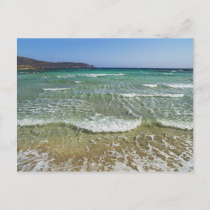 Ocean surf at Elafonisi Beach - Europe, Greece, Postcard