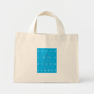 OCEAN SURF BEACH SUMMER MINI TOTE BAG