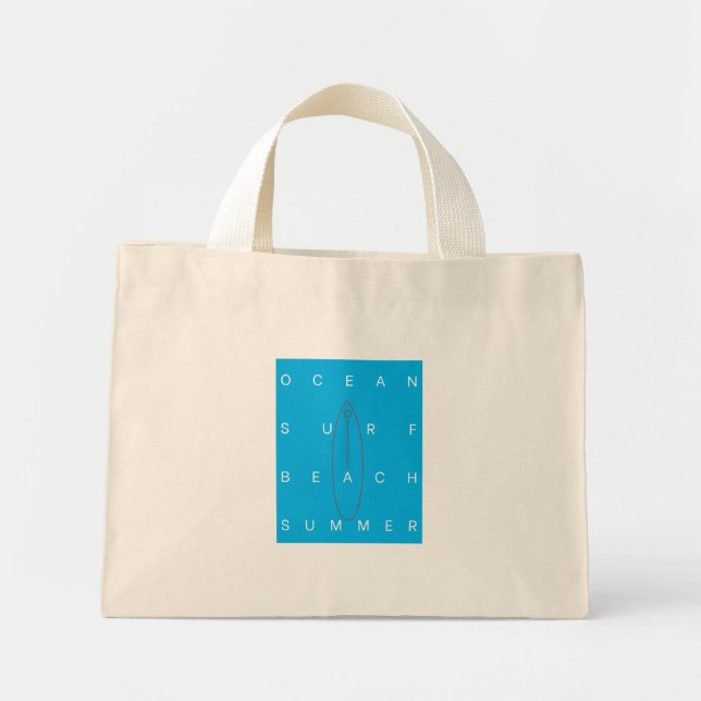 OCEAN SURF BEACH SUMMER MINI TOTE BAG (Front)