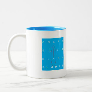 OCEAN SURF BEACH SUMMER  Two-Tone COFFEE MUG