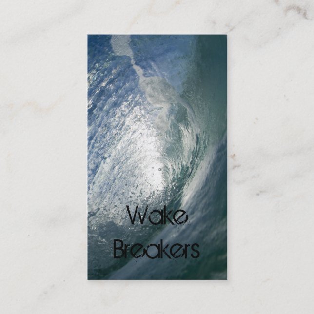 Ocean Surf Tidal Wave Grey Business Cards (Front)