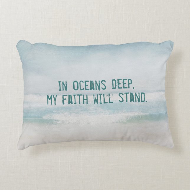 Ocean Surf watercolor with quote Decorative Cushion (Front)