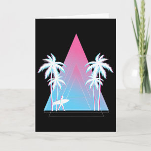 Ocean Surfing Water Sport Palm Trees Surfer 90s Va Card
