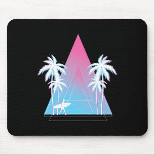 Ocean Surfing Water Sport Palm Trees Surfer 90s Va Mouse Pad