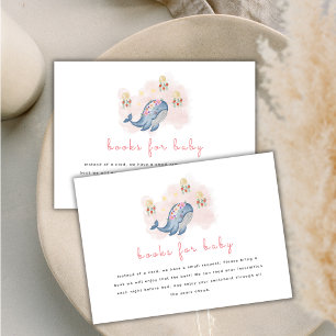 Ocean Sweet Whale Floral Books For Baby Shower Enclosure Card