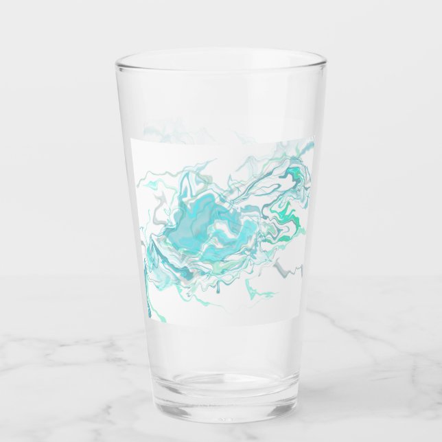 Ocean Swirl I Glass Cup (Front)