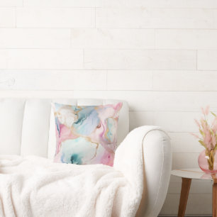 OCEAN SWIRL MARBLE BLUE PILLOW 