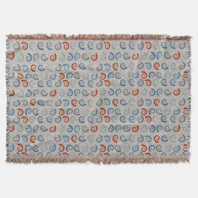 Ocean Swirls Linen Look Throw Blanket (Front)