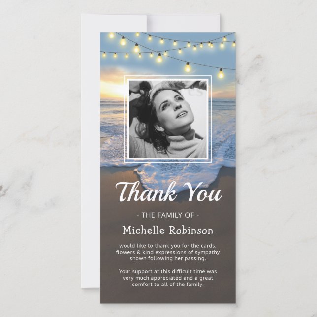 Ocean Sympathy Funeral Thank You Card (Front)