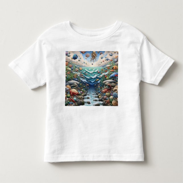 Ocean Symphony: A Vibrant Underwater World" Toddler T-Shirt (Front)