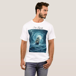 Ocean tempest storm galleon ship journey T-Shirt