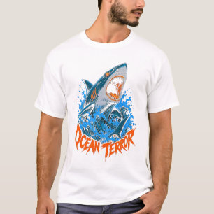 Ocean Terror Shark Graphic Men's T-Shirt