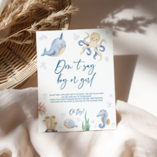 Ocean Theme Baby Shower Games Sign