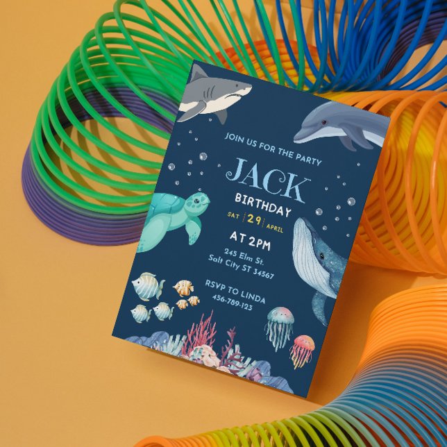 Ocean Theme Birthday Invitation Card (Creator Uploaded)