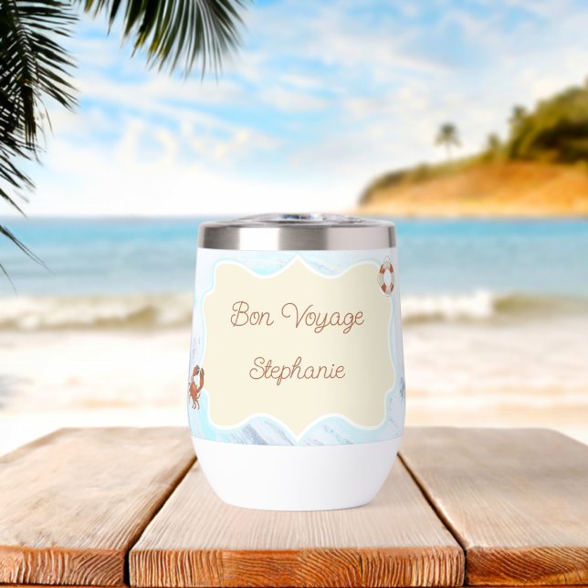 Ocean Theme Bon Voyage Personalised with Name (Beach (Rotated))