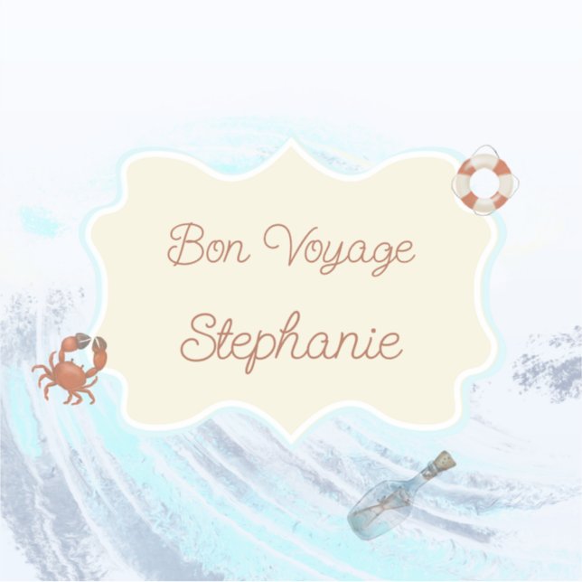 Ocean Theme Bon Voyage Personalised with Name (Front)