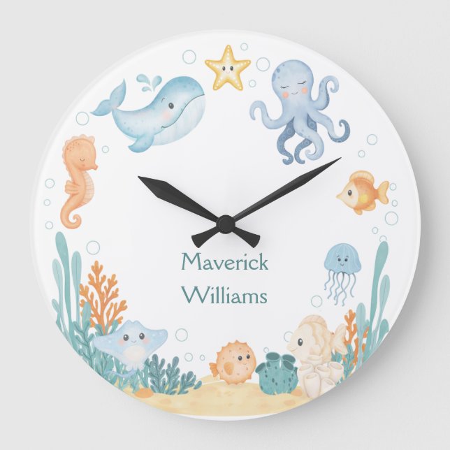 Ocean Theme Wall Clock (Front)